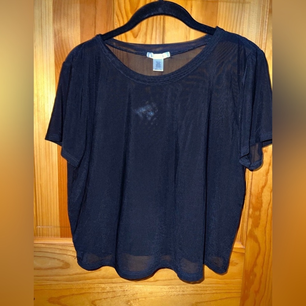 Bozzolo Black Sheer Short Sleeve Tee